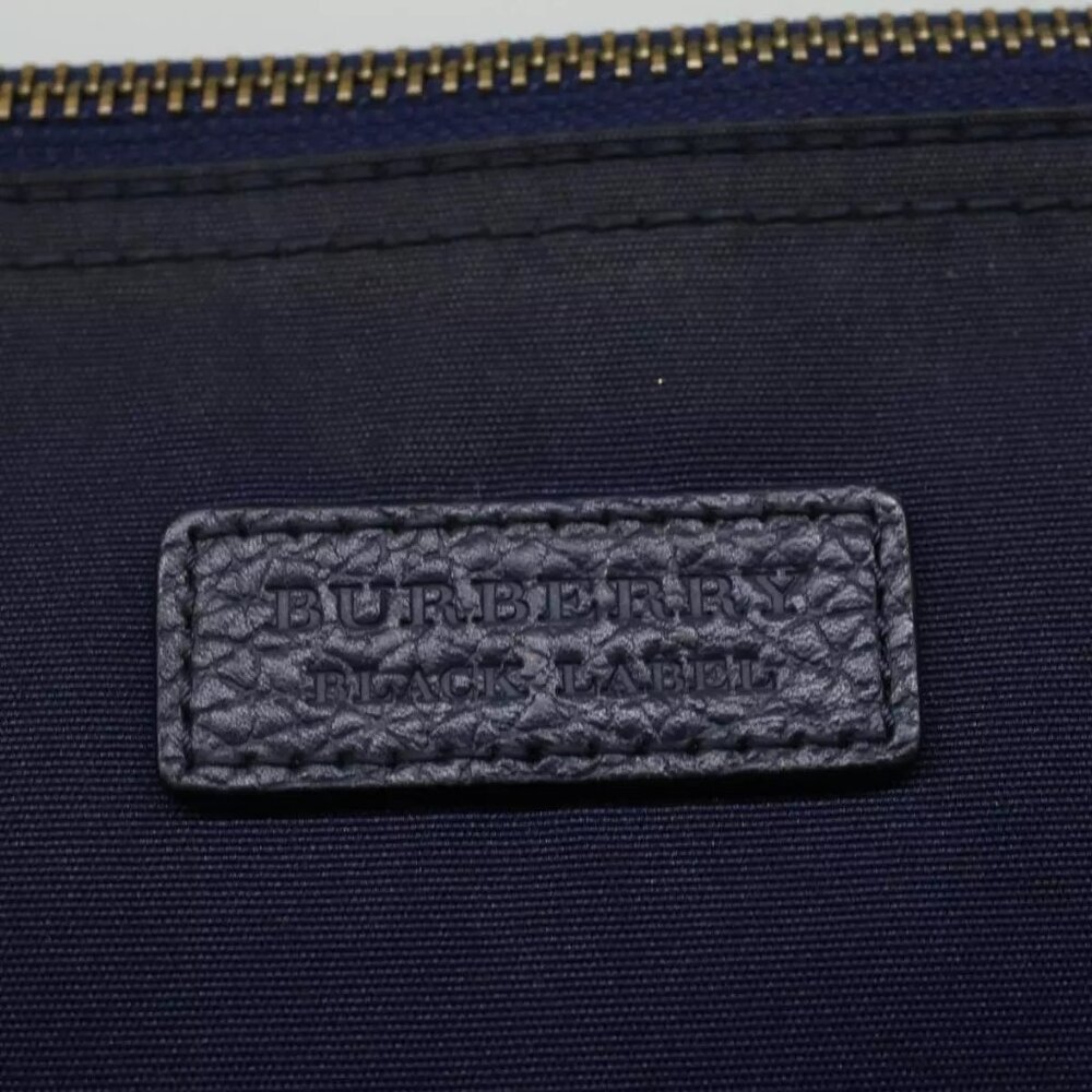 BURBERRY Black label Clutch Bag Nylon Leather Navy - Picture 14 of 16